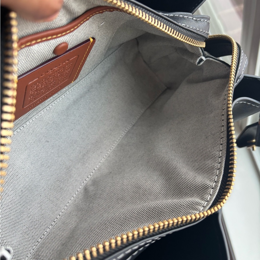 Coach Soft Rogue 34 in Black Leather with Gold Accents - Picture 11 of 12